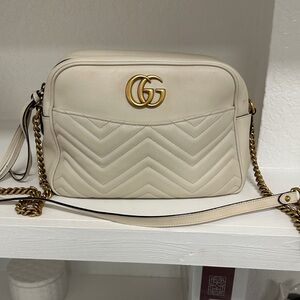 Gucci Cream Chevron Crossbody Bag